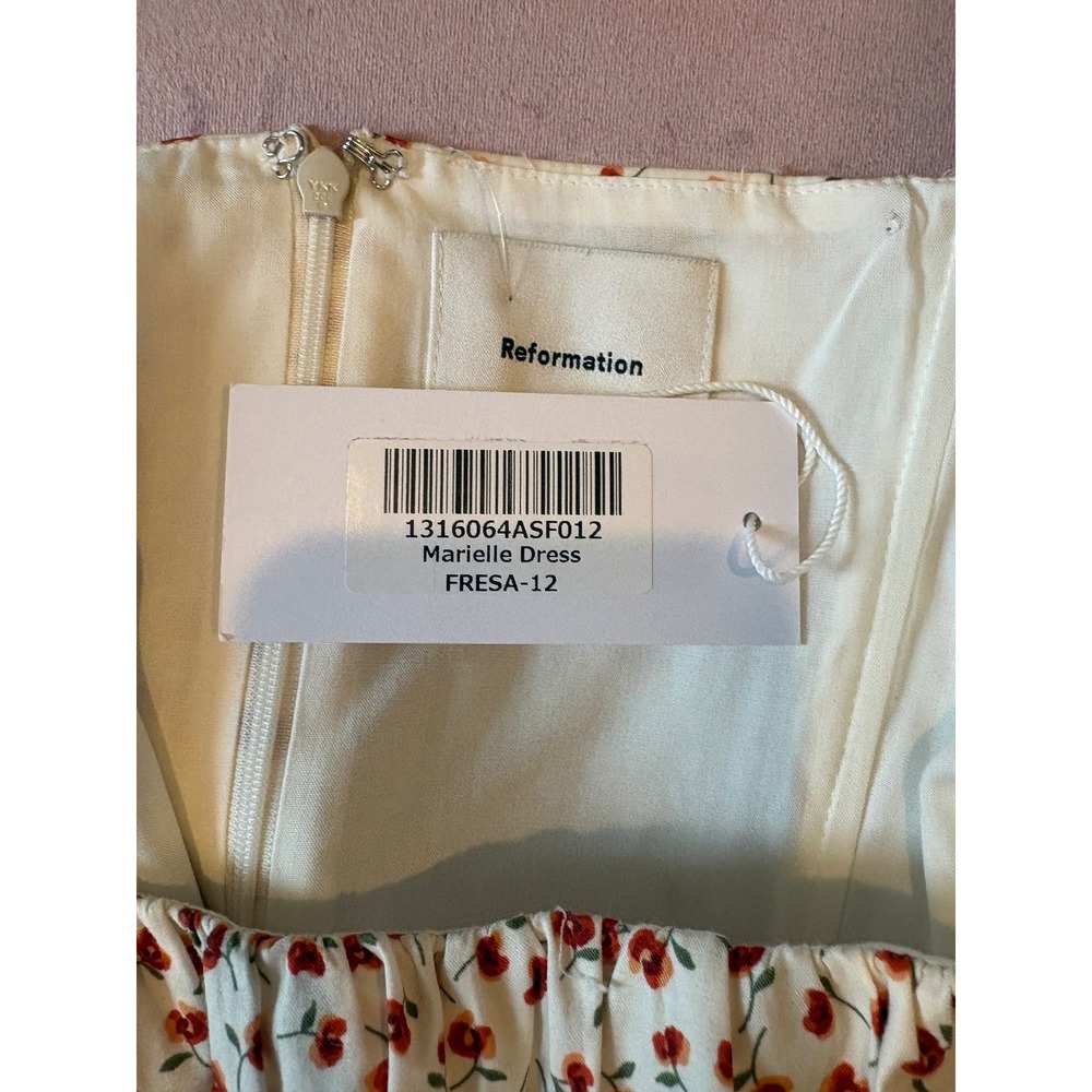 Reformation Marielle Dress Fresa Floral Puff Sleeve Mini Dress Size 12 NEW - Picture 8 of 9